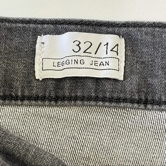 Gap 1969 Mid Rise Legging Jean Jegging Distressed Charcoal 32 / 14 - Picture 11 of 12